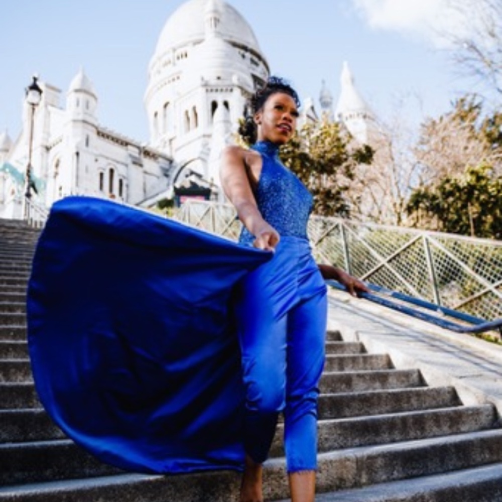 Custom French Pant evening dress